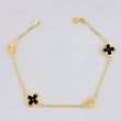 Pulso Cajón Trébol Corazón Diamantado 2.65g / 18.5cm / 1.6mm Oro Amarillo 18K