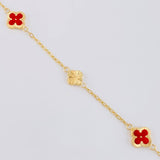 Pulso Cajón Trébol Diamantado 2.7g / 18.6cm / 1.6mm Oro Amarillo 18K
