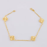Pulso Cajón Trébol Diamantado 2.95g / 18.3cm / 1.6mm Oro Amarillo 18K