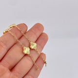 Pulso Cajón Trébol Diamantado 2.95g / 18.5cm / 1.6mm Oro Amarillo 18K