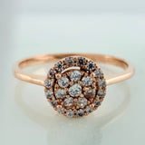Anillo Solitario Halo 1.8gr / T7 / Oro Rosa 18K &