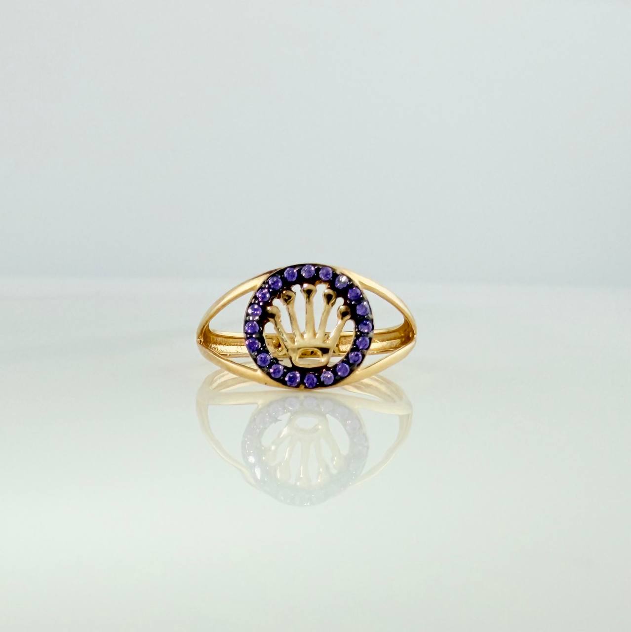 Anillo Corona 1.7gr / T5 / Dos Oros Negro Amarillo 18K