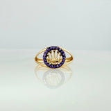 Anillo Corona 1.7gr / T5 / Dos Oros Negro Amarillo 18K