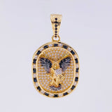 Dije Placa San Miguel 6.9g / 3.4cm Dos Oros Amarillo Blanco 18K