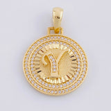Dije Medalla Letra y 4.5g / 3.1cm Oro Amarillo 18K