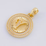Dije Medalla Letra y 4.5g / 3.1cm Oro Amarillo 18K