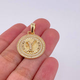 Dije Medalla Letra y 4.6g / 3.1cm Oro Amarillo 18K