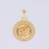 Dije Medalla Letra y 4.5g / 3.1cm Oro Amarillo 18K