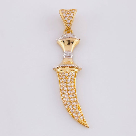 Dije Espada 2.15g / 3.9cm Dos Oros Amarillo Blanco 18K