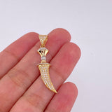 Dije Espada 2.15g / 3.9cm Dos Oros Amarillo Blanco 18K