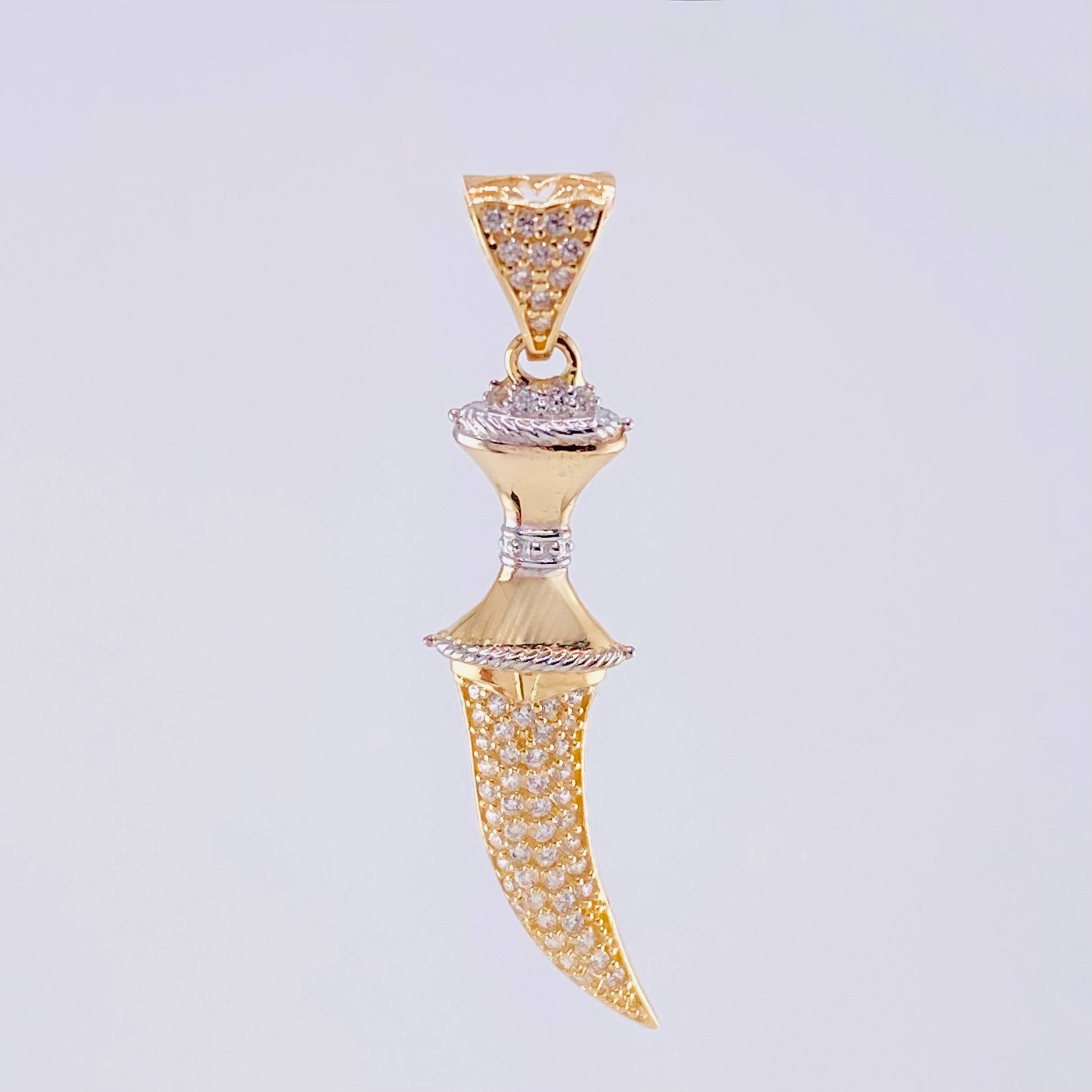 Dije Espada 2.15g / 3.9cm Dos Oros Amarillo Blanco 18K