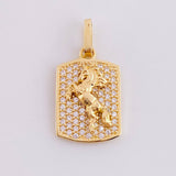 Dije Placa Caballo 2.25g / 2.3cm Oro Amarillo 18K
