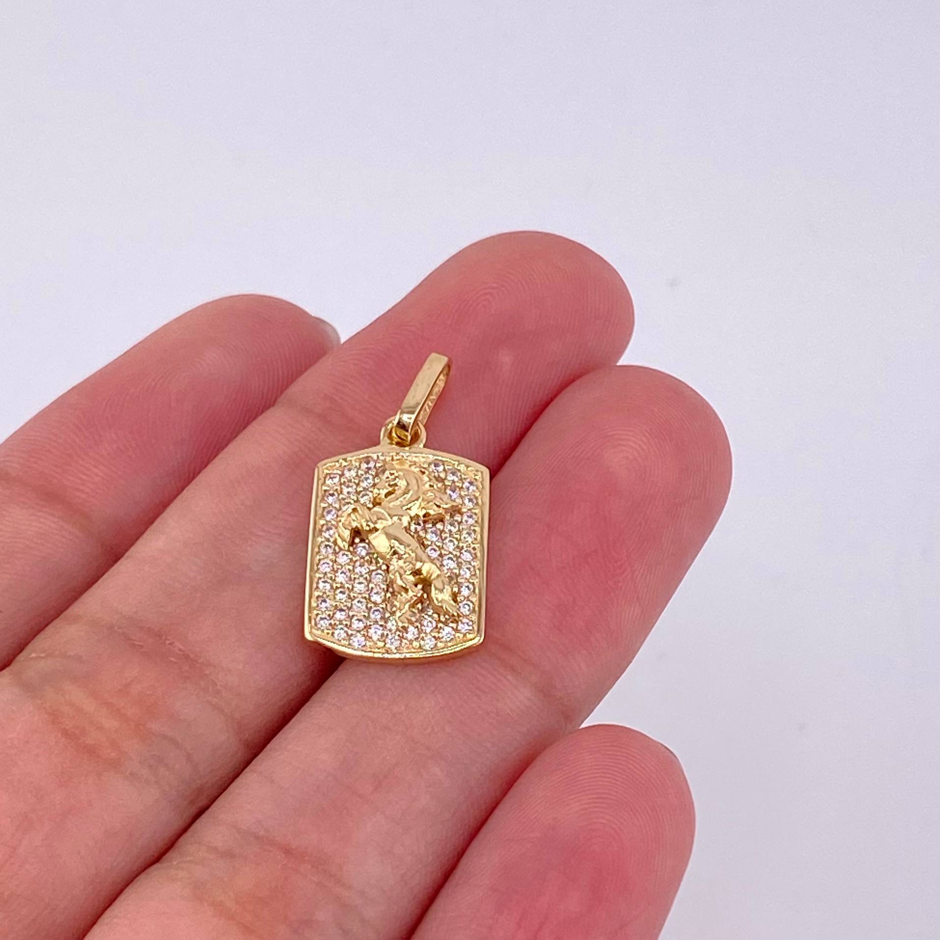 Dije Placa Caballo 2.25g / 2.3cm Oro Amarillo 18K