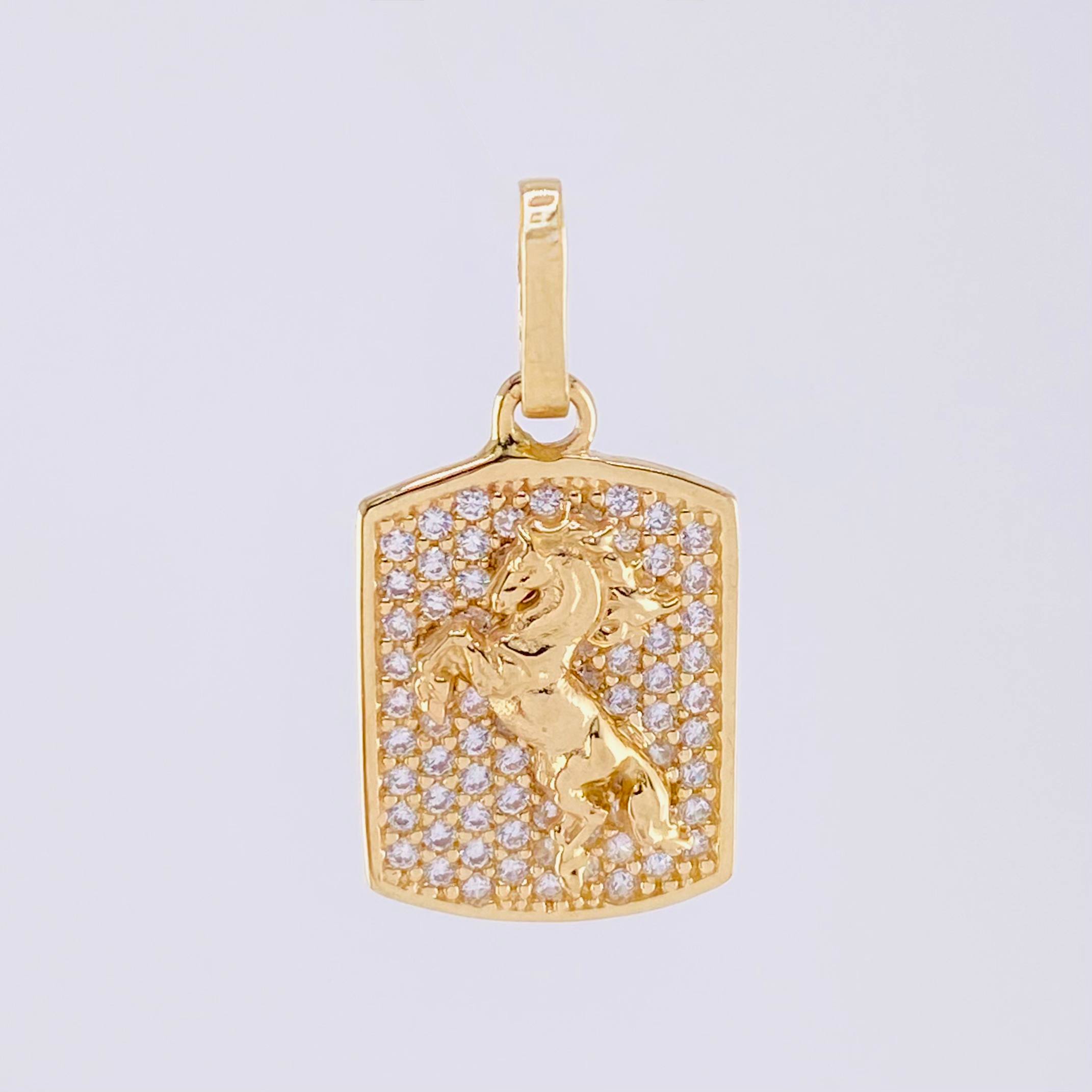 Dije Placa Caballo 2.25g / 2.3cm Oro Amarillo 18K