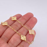 Pulso Cajón Trébol Diamantado 2.75g / 18.9cm / 1.6mm Oro Amarillo 18K