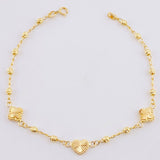 Pulso Militar Trébol Corazón Diamantado 2.6g / 19cm / 2.7mm Oro Amarillo 18K