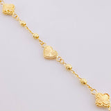 Pulso Militar Trébol Corazón Diamantado 2.6g / 19cm / 2.7mm Oro Amarillo 18K
