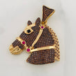 Dije Caballo 14.6g / 4.1cm Dos Oros Negro Amarillo 18K