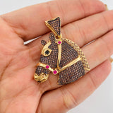 Dije Caballo 14.6g / 4.1cm Dos Oros Negro Amarillo 18K