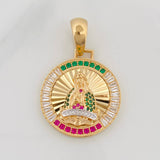 Dije Virgen Guadalupe 7g / 3.5cm Dos Oros Amarillo Blanco 18K