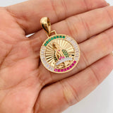 Dije Virgen Guadalupe 7g / 3.5cm Dos Oros Amarillo Blanco 18K