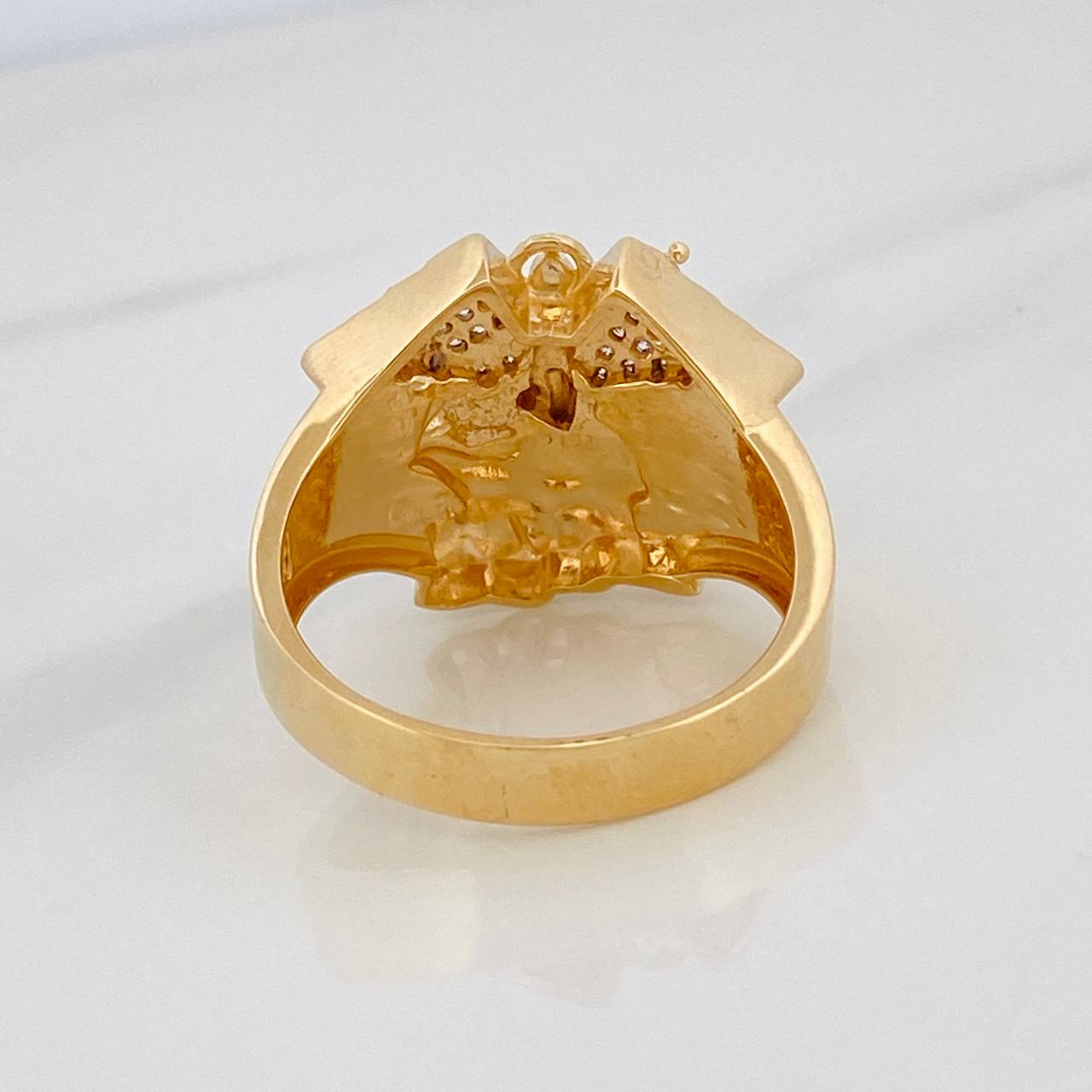 Anillo San Miguel Arcángel 10.1g / T10 3/4 Tres Oros 18K
