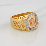 Anillo Rostro Cristo 8.15g / T9 3/4 Tres Oros 18K