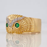 Anillo Búho 5.25g / T8 3/4 Dos Oros Amarillo Blanco 18K