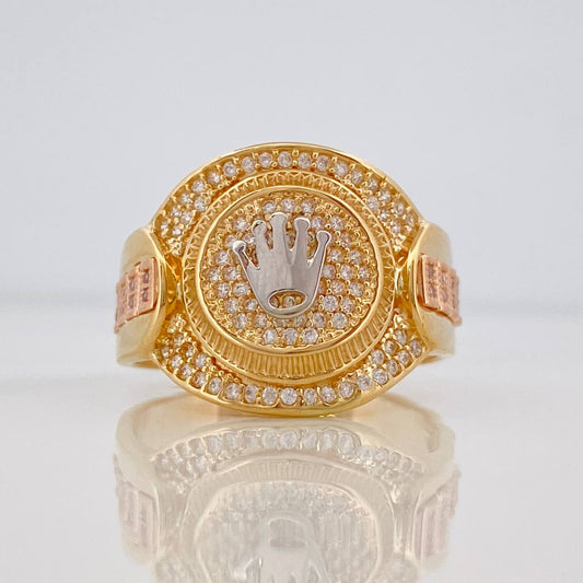 Anillo Corona 6.9g / T10 1/2 Tres Oros 18K