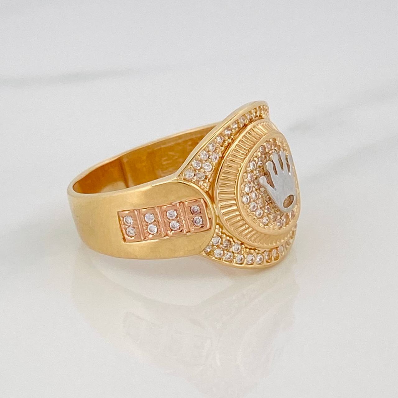Anillo Corona 6.9g / T10 1/2 Tres Oros 18K
