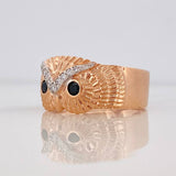 Anillo Búho 4.4g / T9 3/4 Dos Oros Blanco Rosa 18K