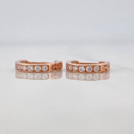 Candongas Carril 1.1g / 1cm Oro Rosa 18K