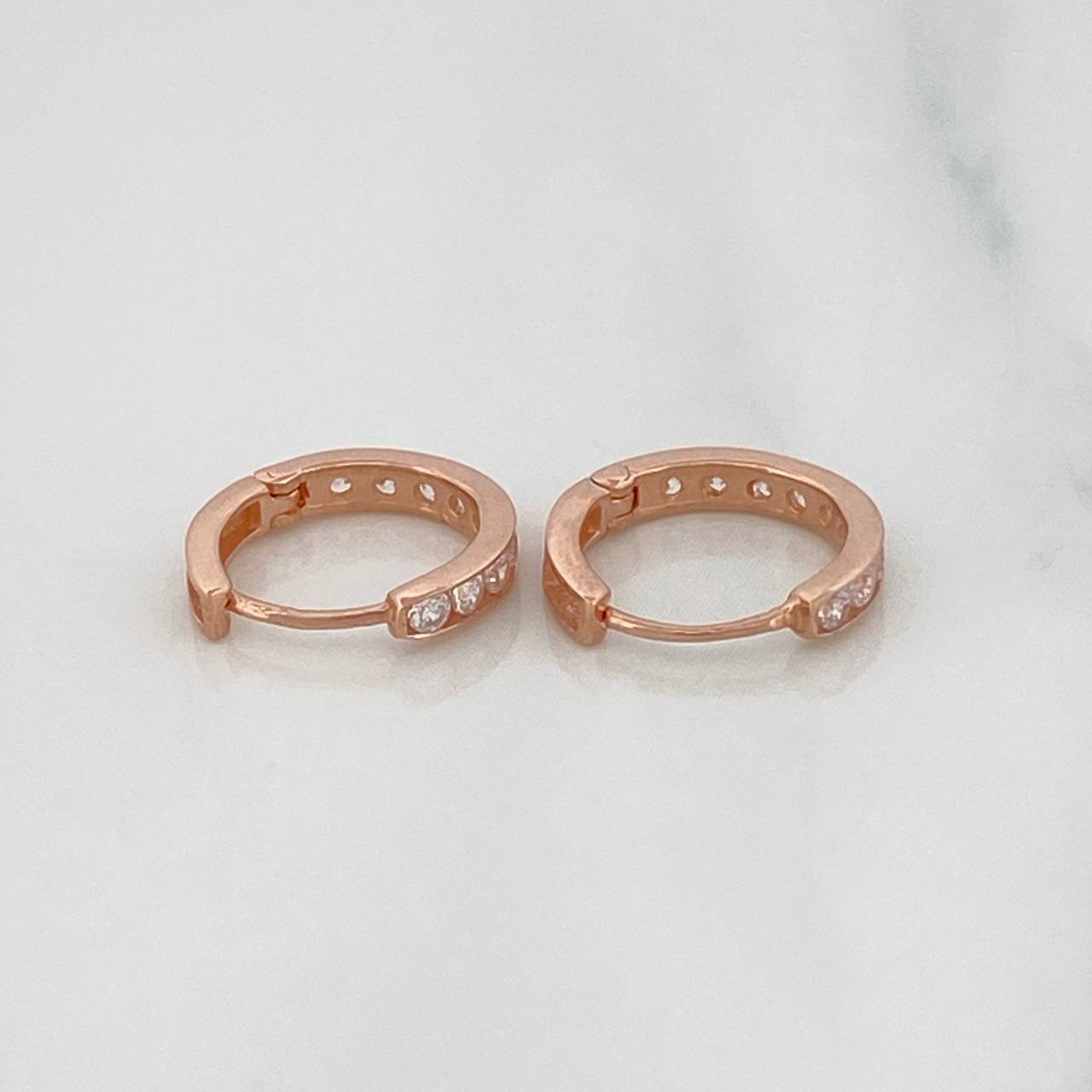Candongas Carril 1.1g / 1cm Oro Rosa 18K