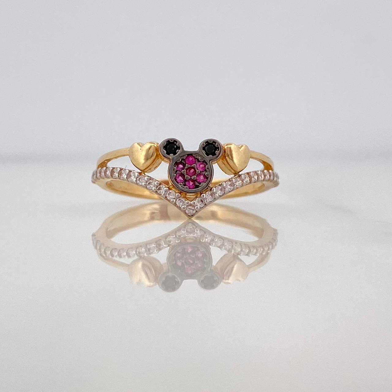 Anillo Corazon Raton 2.2g / T6 1/4 Oro Amarillo 18K