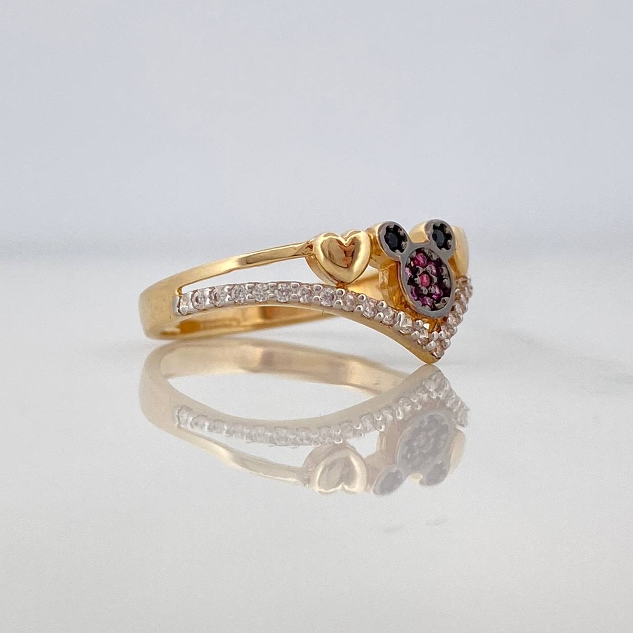 Anillo Corazon Raton 2.2g / T6 1/4 Oro Amarillo 18K