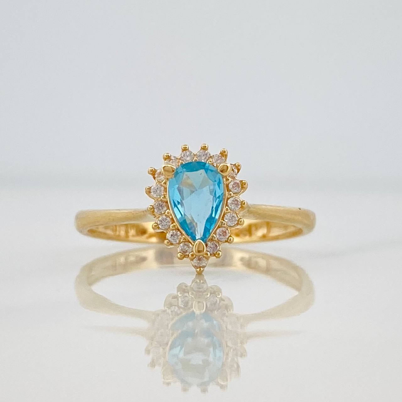 Anillo Lagrima 2.1g / T6 3/4 Oro Amarillo 18K