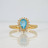 Anillo Lagrima 2.1g / T6 3/4 Oro Amarillo 18K