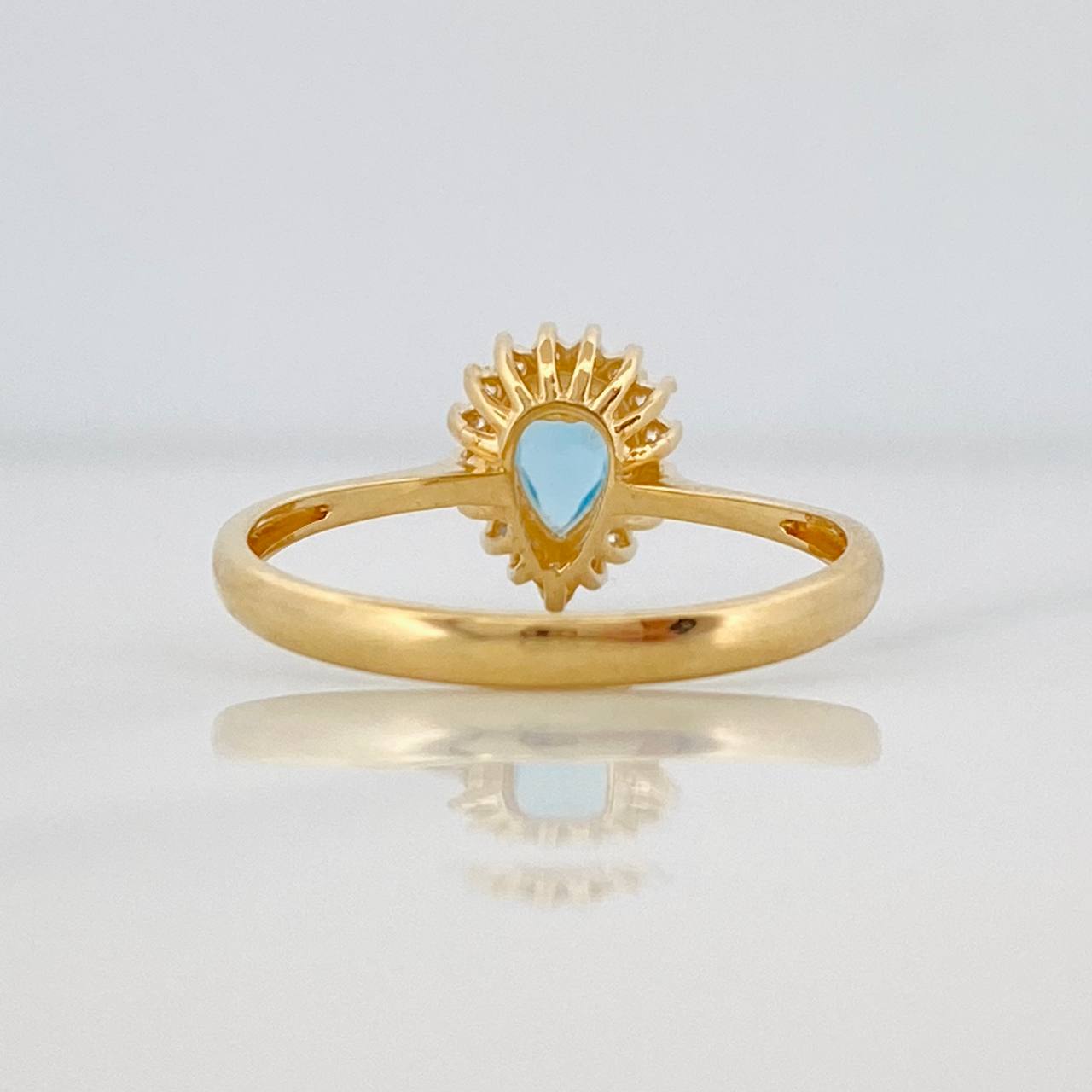 Anillo Lagrima 2.1g / T6 3/4 Oro Amarillo 18K