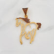 Dije Caballo 2.8g / 4cm Dos Oros Negro Amarillo 18K
