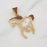 Dije Caballo 2.8g / 4cm Dos Oros Negro Amarillo 18K