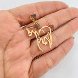 Dije Caballo 2.8g / 4cm Dos Oros Negro Amarillo 18K