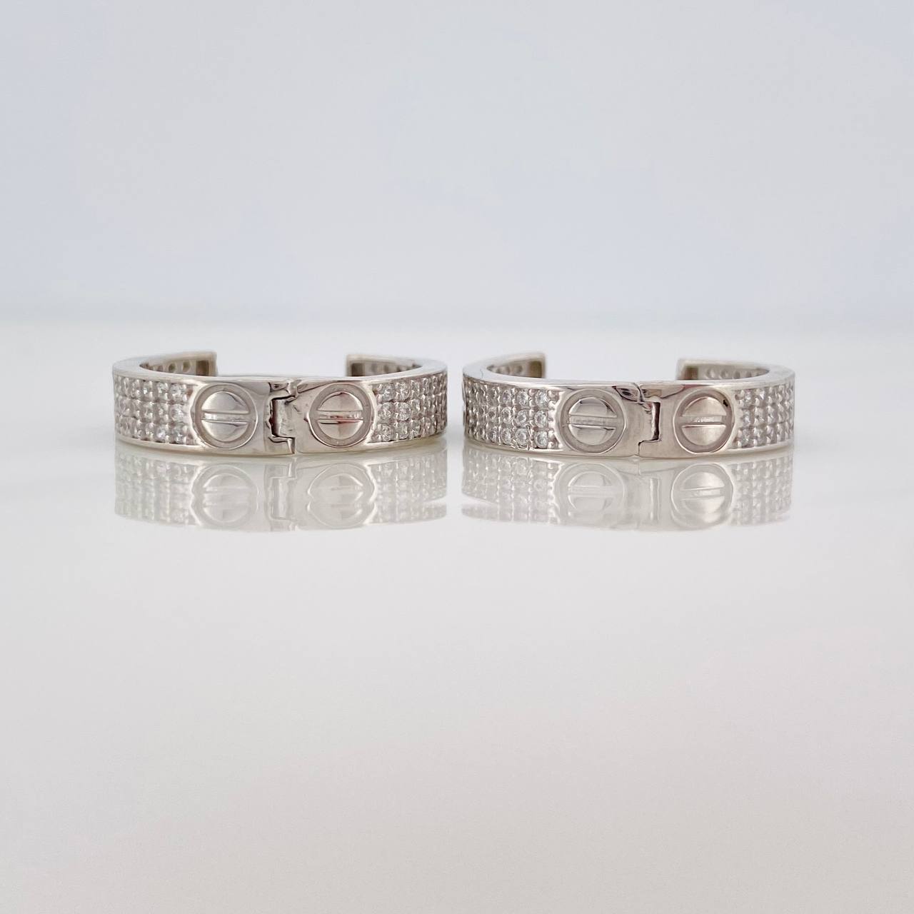 Candongas Tornillo 5.8g / 2cm Oro Blanco 18K