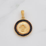 Dije Corona 2.25g / 2.05cm Dos Oros Negro Amarillo 18K