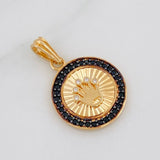 Dije Corona 2.25g / 2.05cm Dos Oros Negro Amarillo 18K