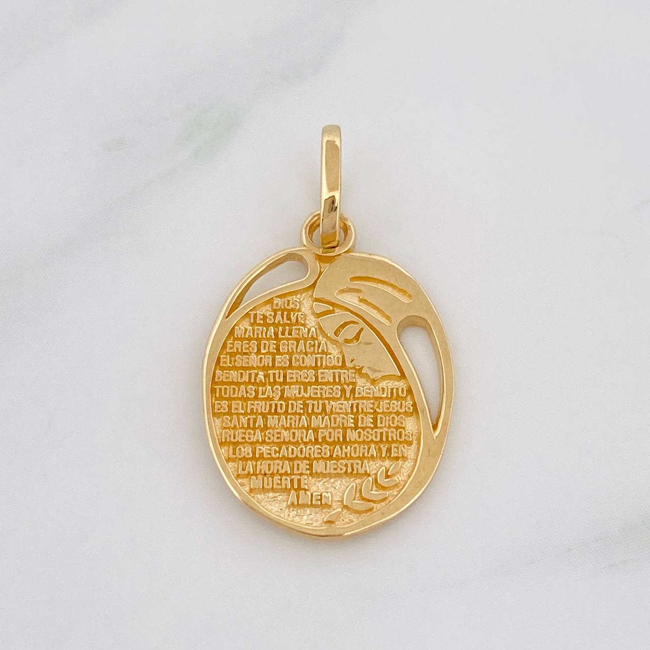 Dije Oración Virgen Maria 1.65g / 1.2cm Oro Amarillo 18K
