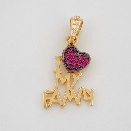 Dije Family Corazon 1.55g / 2cm Dos Oros Negro Amarillo 18K