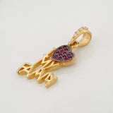 Dije Family Corazon 1.55g / 2cm Dos Oros Negro Amarillo 18K