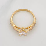 Anillo Solitario Puente 2.4g / T7 Oro Amarillo 18K