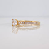 Anillo Solitario Puente 2.4g / T7 Oro Amarillo 18K