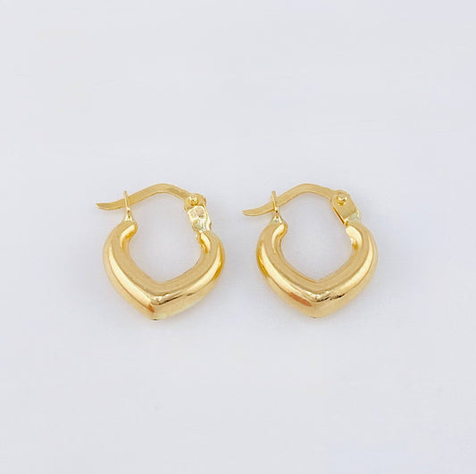 Candongas Corazon Liso 1.2gr / 1.5cm / Oro Amarillo 18K